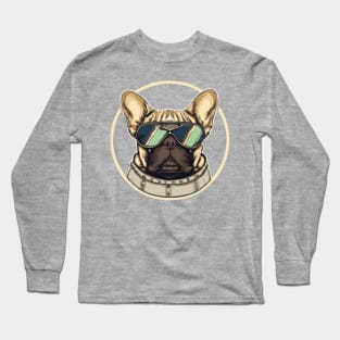 French Bulldog Pilot Dog Lover Frenchie Long Sleeve T-Shirt